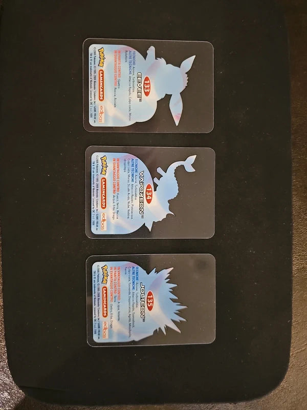 Pokèmon - Eevee, Vaporeon, Jolteon - Lamincards 2006