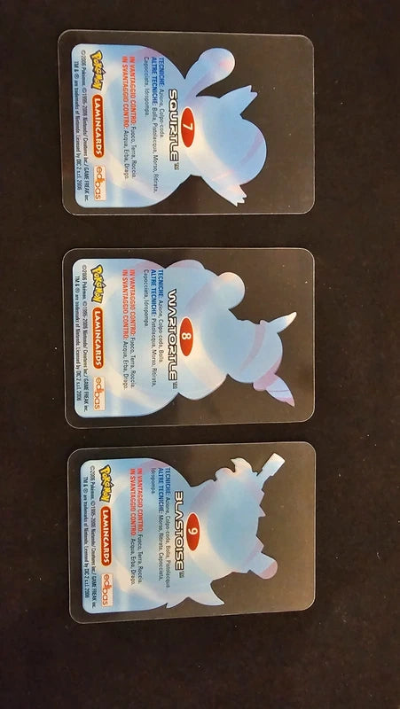 Pokèmon - Squirtle, Wartortle, Blastoise - Lamincards 2006