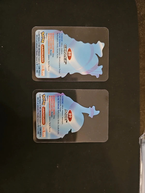 Lotto pokèmon - Grimer, Muk- 88,89 - Lamincards